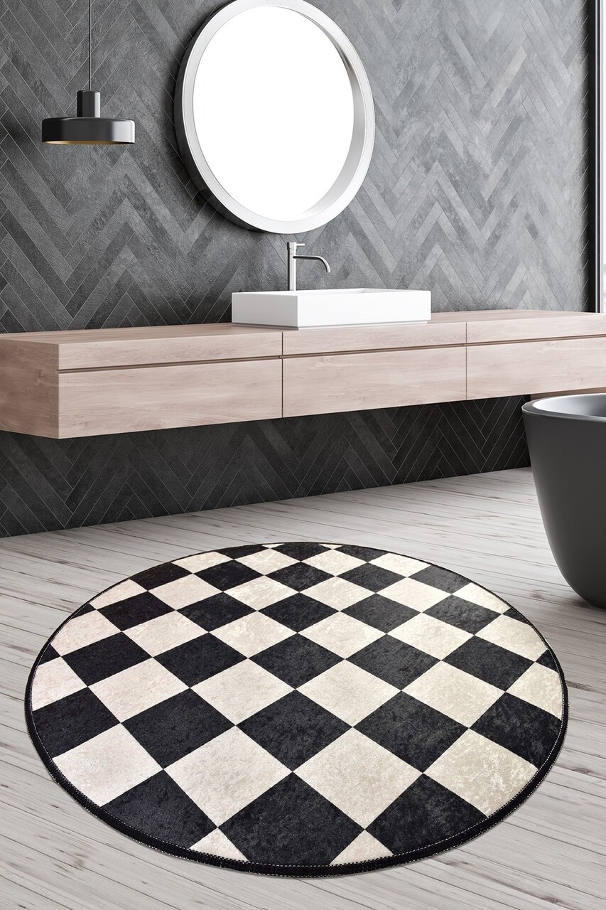Covoras de baie Dama, Chilai, Ø140 cm, multicolor - imagine 4